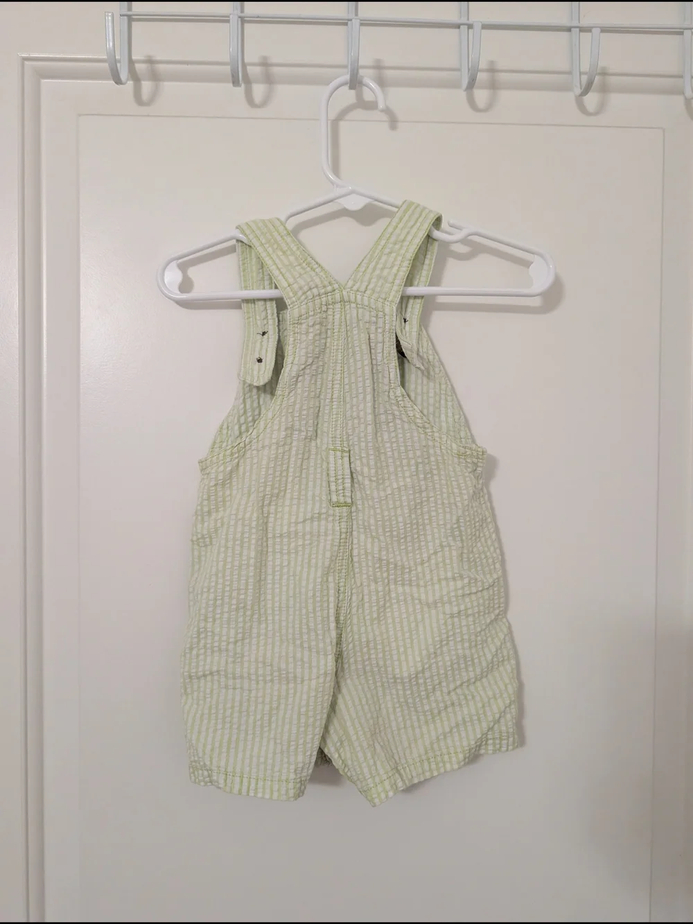 Gymboree Spring Dressy Green Seersucker Shortall Overalls 6-12M